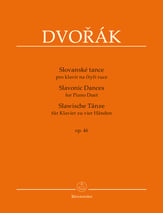 Slavonic Dances for Piano Duet, Op. 46 piano sheet music cover